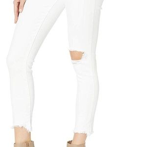 Levi’s 721, white distressed women’s skinn…